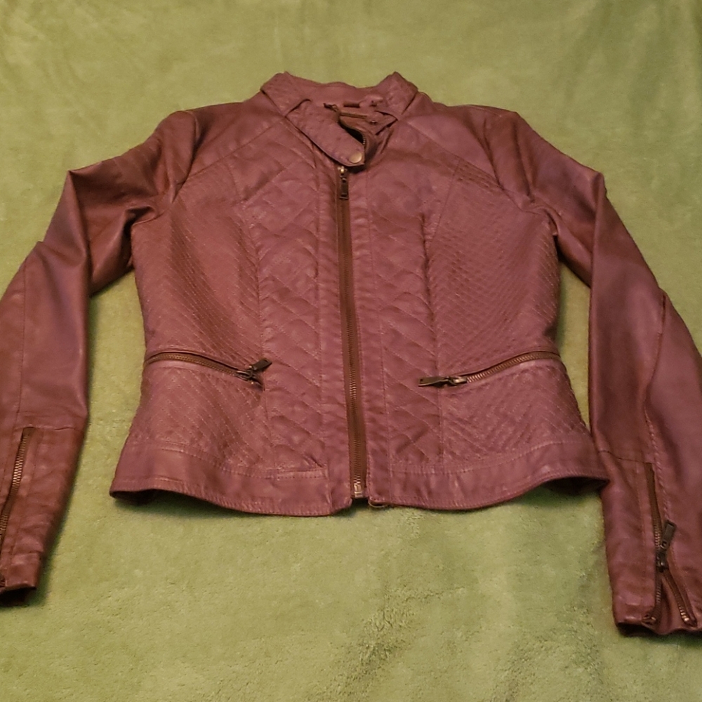 Brown Faux Leather Jacket